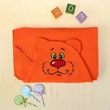 Полотенце-накидка махровое мишка, 75×125 см, оранж, Хл, 300 г/м² 