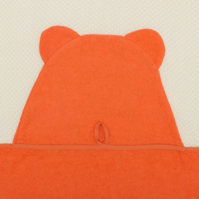 Полотенце-накидка махровое мишка, 75×125 см, оранж, Хл, 300 г/м² 