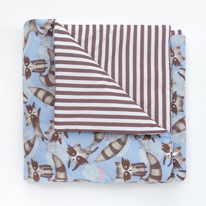 Одеяло (конверт) двустороннее «Еноты», 100 × 100 см, бязь/синтепон 