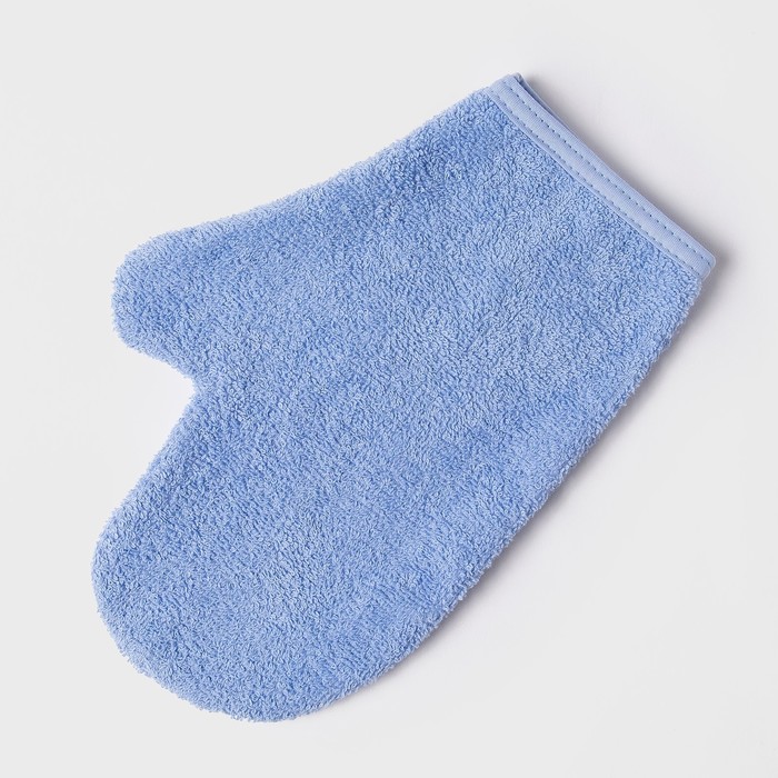 Набор для купания (полотенце-уголок, рукавица), размер 100х110 см, цвет голубой (арт. К24) 