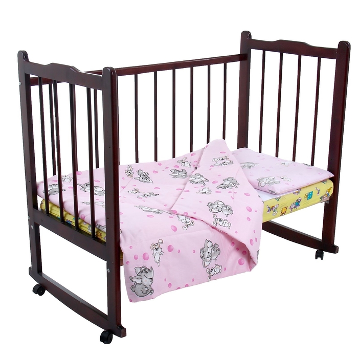 Комплект в кроватку для девочки (одеяло 110*140 см, подушка 40*60 см), цвет МИКС 