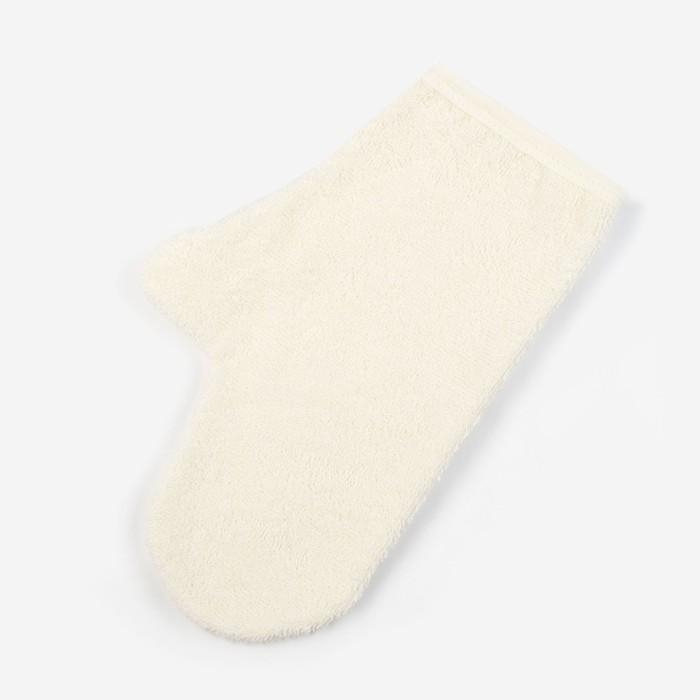 Набор для купания (полотенце-уголок, рукавица) с вышивкой "Мишка", размер 100х110 см, цвет бежевый (арт. К24/1) 