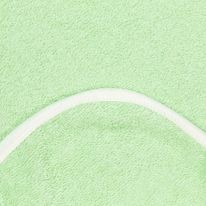 Набор для купания (полотенце-уголок, рукавица) с вышивкой "Мишка", размер 100х110 см, цвет зелёный (арт. К24/1) 