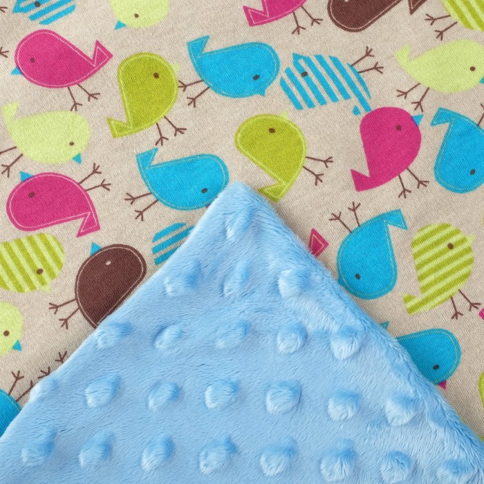 Одеяло Крошка Я 110×140 см,цв. голубой, хлопок/полиэстер 