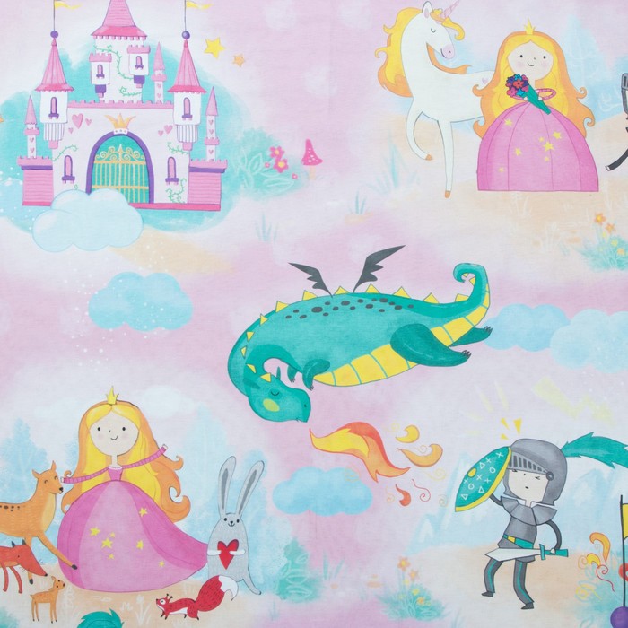 Постельное бельё Этель «История милой принцессы», 1.5-сп., 143 × 215 см, 150 × 214 см, 50 × 70 см, бязь 