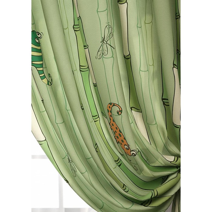 Комплект штор «Филан-К», размер 150 × 260 см - 2 шт, зелёный 
