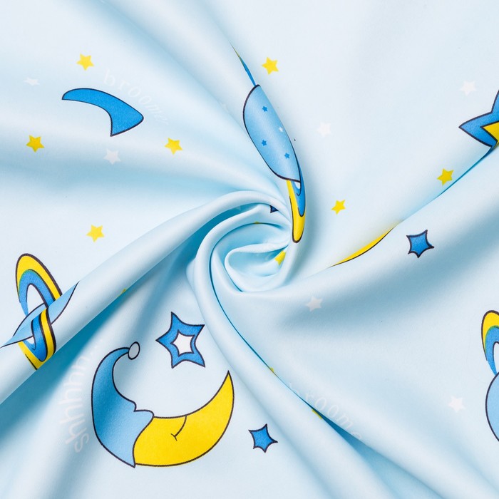 Портьера Крошка Я «Млечный путь» без держателя цвет голубой, 110×260 см, блэкаут, 100% п/э 
