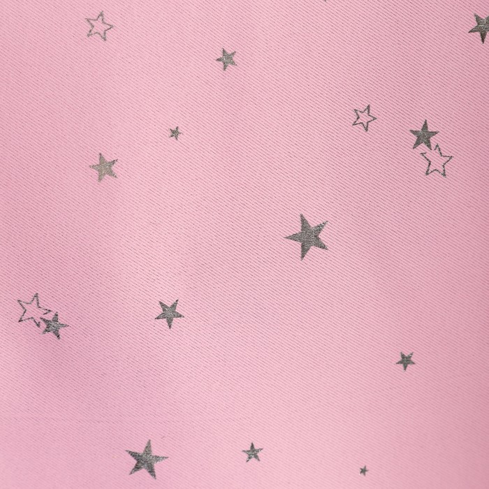 Портьера Крошка Я «Звезды» без держателя цвет розовый, 170×260 см, блэкаут, 100% п/э 