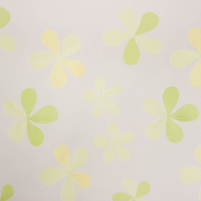 Тюль "Этель" Цветы лета (цвет зелёный) без утяжелителя, ширина 135 см, высота 270 см 