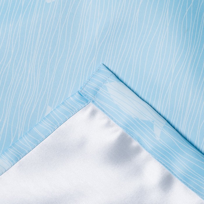 Портьера Крошка Я «Океан» без держателя цвет голубой, 170×260 см, блэкаут, 100% п/э 