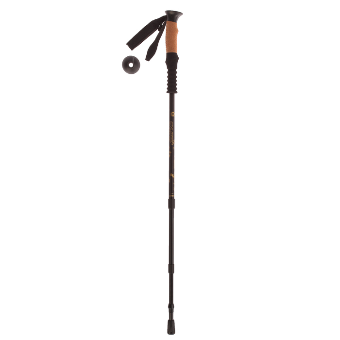 Палка для скандинавской ходьбы телескопич, 3х секц, до 135 см, (1 шт), цвет черный 