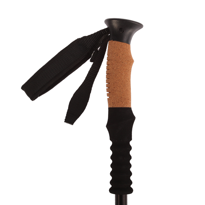 Палка для скандинавской ходьбы телескопич, 3х секц, до 135 см, (1 шт), цвет черный 