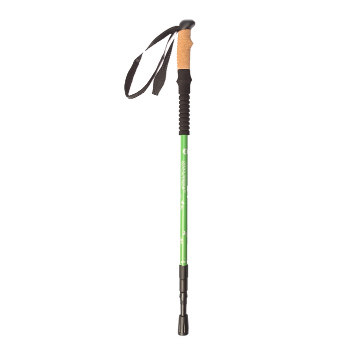 Палка для скандинавской ходьбы телескопич, 3-х секц, до 110 см (1шт), цвет зелёный 
