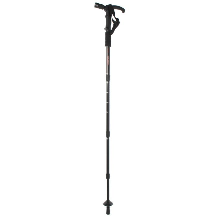 Палка-трость для скандинавской ходьбы телескопическая, 4-х секц,, алюм, до 110см, цвет чёрный-красный 