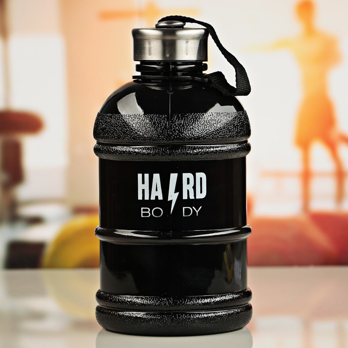 Бутылка для воды с дневником тренировок "Hard body", 1,3 л 