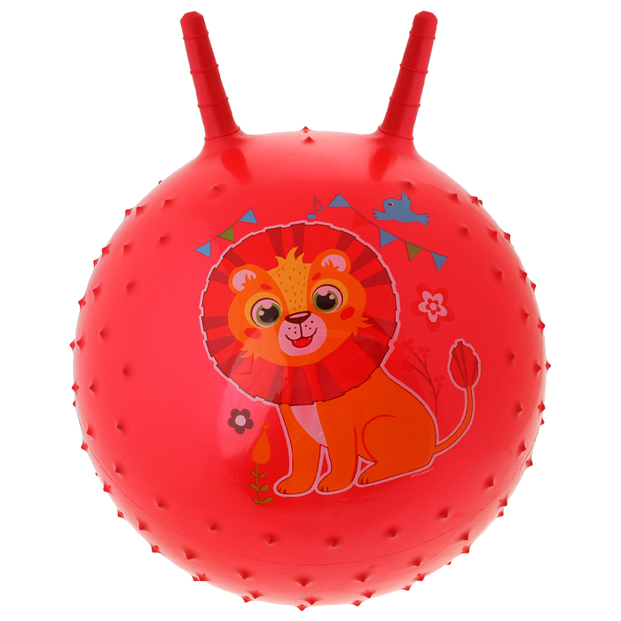 Мяч прыгун с рожками массажный "Львенок", d=45 см, 350 г, МИКС 