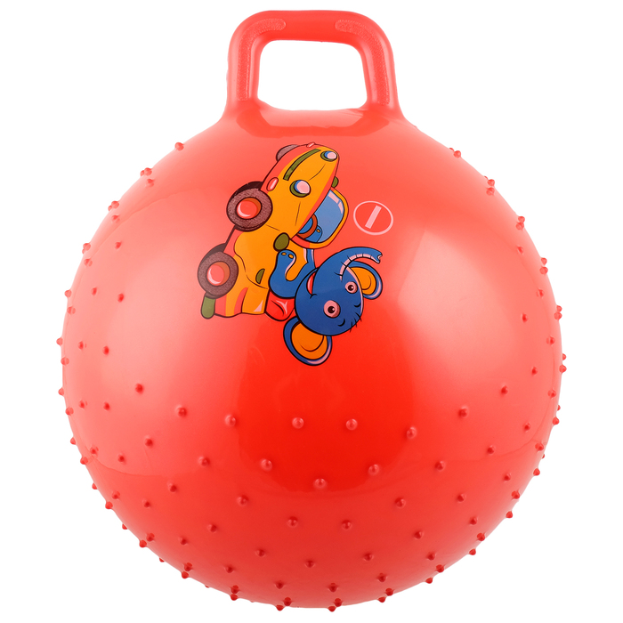 Мяч-попрыгун с ручкой "Девчонки и Мальчишки" массажный, d=55 см, 420 г, МИКС 