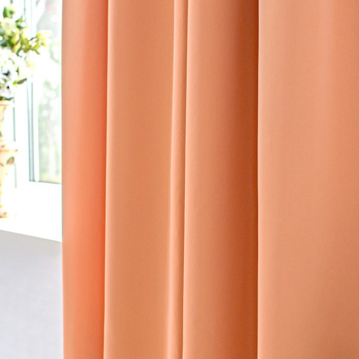 Шторы Duo, размер 170х250 см-2 шт., цвет персиковый, шторная лента 