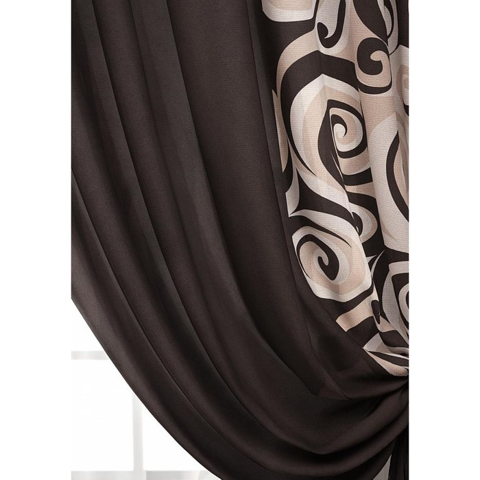 Комплект штор «Хенди», размер 150 × 280 см - 2 шт, серо-коричневый 