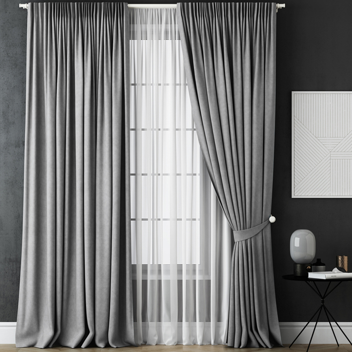Комплект штор «Каспиан», размер 170х270 см, серый 