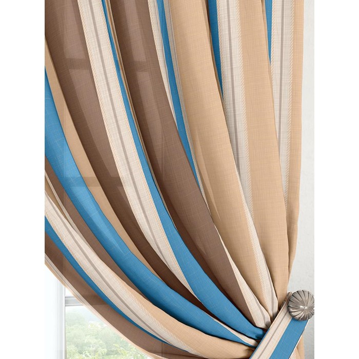 Комплект штор «Ален», размер 220 × 280 см - 2 шт, синий 