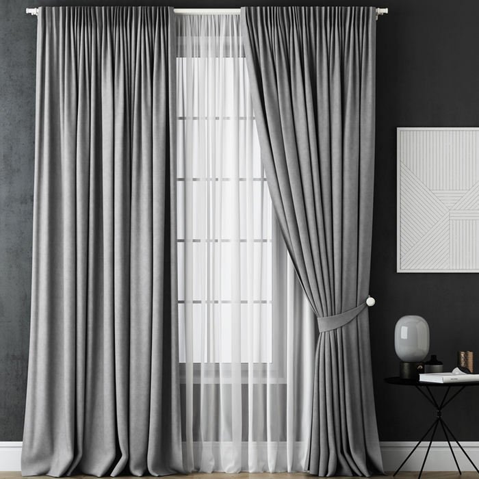Комплект штор «Каспиан», размер 240х270 см, серый 