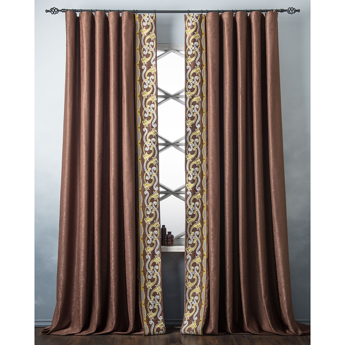 Комплект штор «Валери», размер 200х270 см, коричневый 