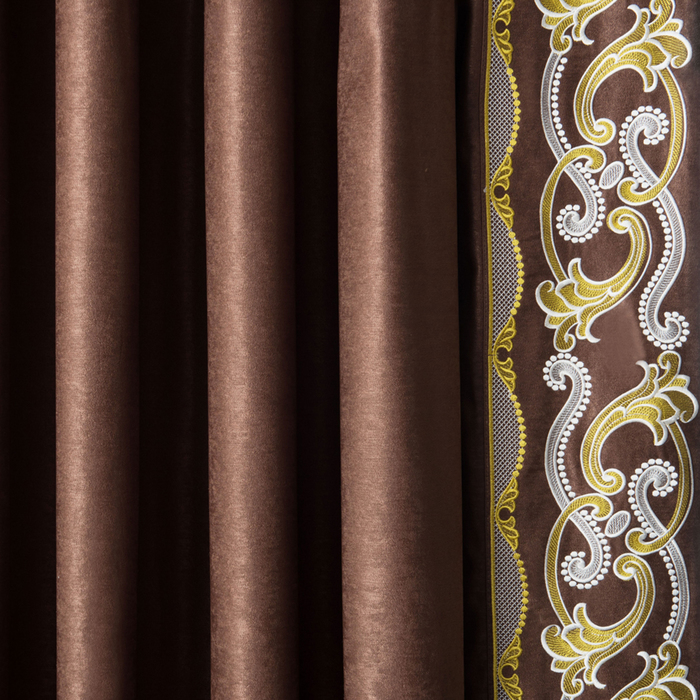 Комплект штор «Валери», размер 200х270 см, коричневый 