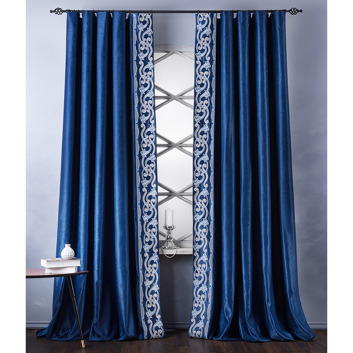 Комплект штор «Валери», размер 200х270 см, синий 
