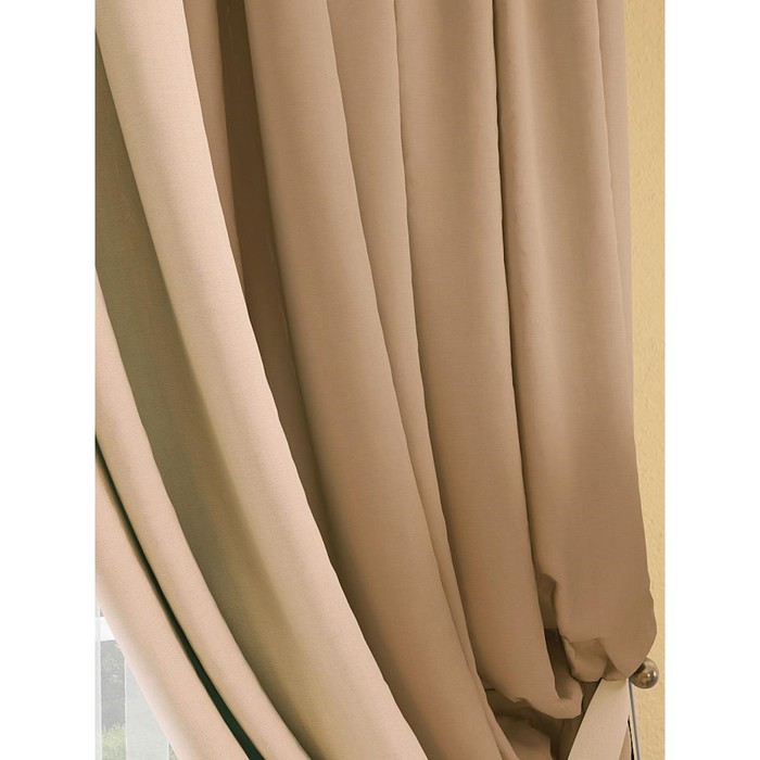 Комплект штор «Фонти», размер 220 × 320 см - 2 шт, бежево-коричневый 