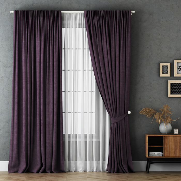 Комплект штор «Маркус», размер 170х270 см, фиолетовый 