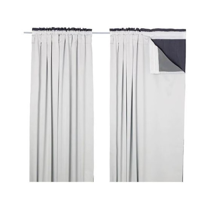 Подкладка для гардин ГЛАНСНЭВА, размер 143х290 см, цвет светло-серый 