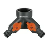 Распределитель 2-канальный GARDENA 3/4" (19 мм), пластик - фото 3
