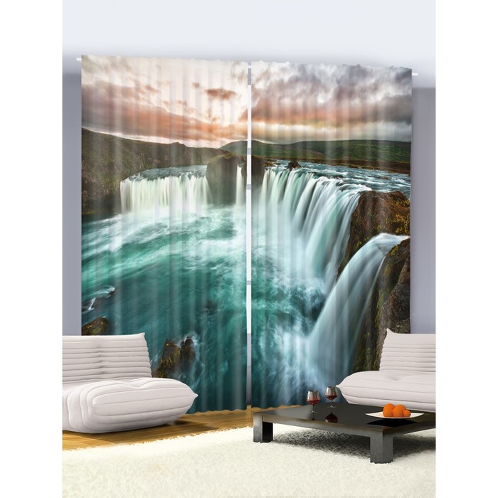 Комплект фотоштор "Водопад", 145 х 265 см - 2 шт, разноцветный 