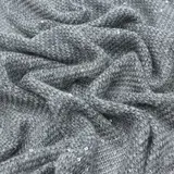 Трикотаж вязаный, шерсть с пайетками, ширина 150 см, цвет серый  - фото 3