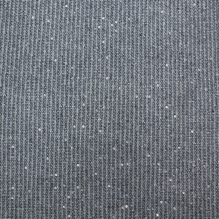 Трикотаж вязаный, шерсть с пайетками, ширина 150 см, цвет тёмно-синий 