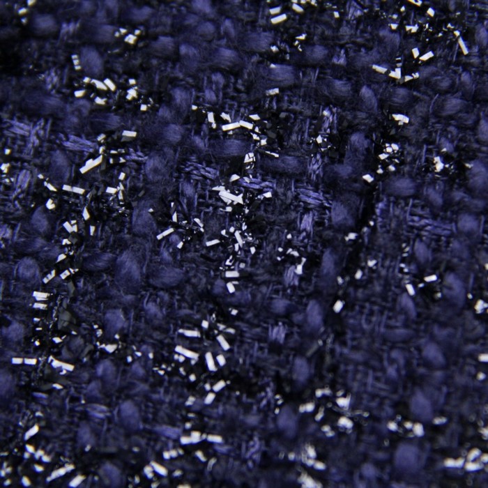 Ткань костюмная, люрекс, ширина 150 см, тёмно-синий 
