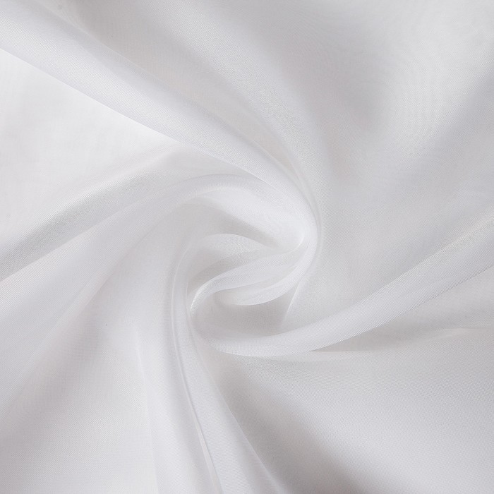 Ткань тюлевая гладкокрашенная 30 п.м, 50 гр/м, ш.300 см, цв.белый, 100% п/э 
