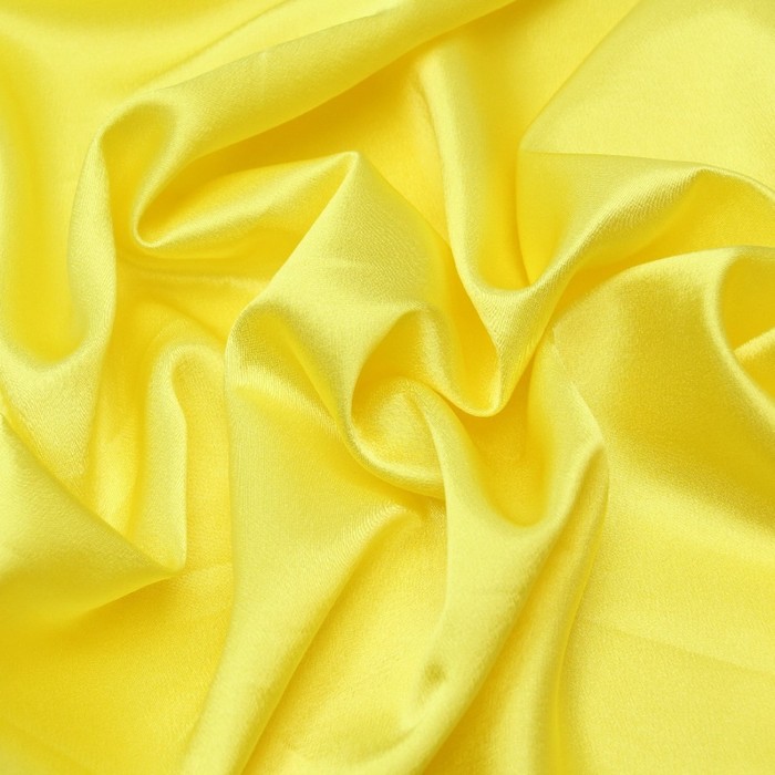 Ткань плательная, креп-сатин, ширина 150 см, цвет светло-жёлтый, 210г/м.п 