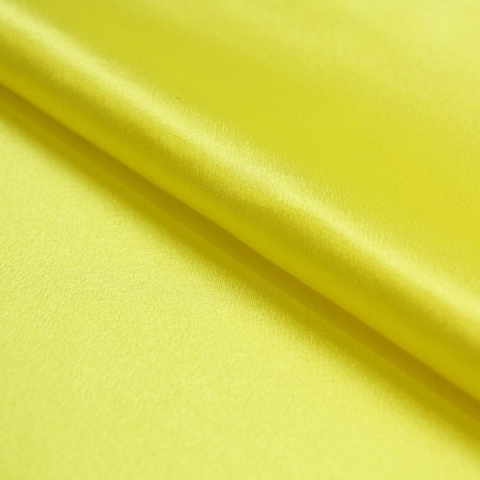 Ткань плательная, креп-сатин, ширина 150 см, цвет лимонный, 210г/м.п 