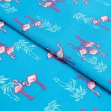 Ткань сорочечная, стрейч набивной, ширина 150 см, бирюзовый, RH 21/177  - фото 2