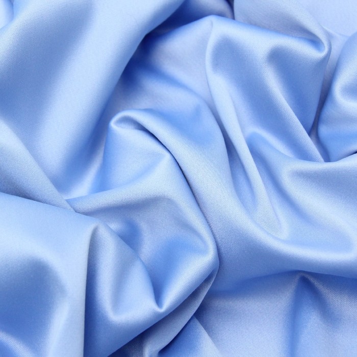 Ткань плательная, сатин гладкокрашеный, ширина 150 см, цвет голубой 