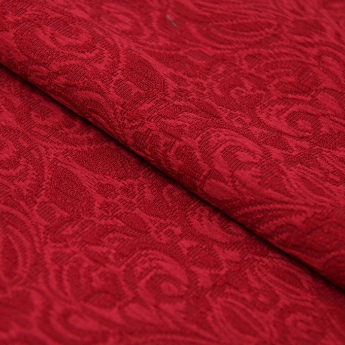 Ткань костюмная, жаккард хлопок стрейч, ширина 150 см, красный 