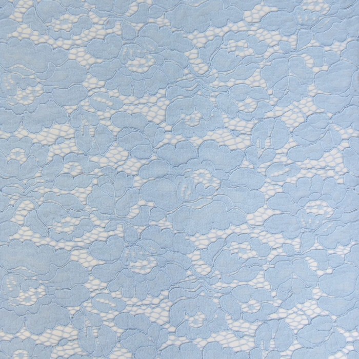 Ткань плательная, кружево, ширина 150 см, голубой 