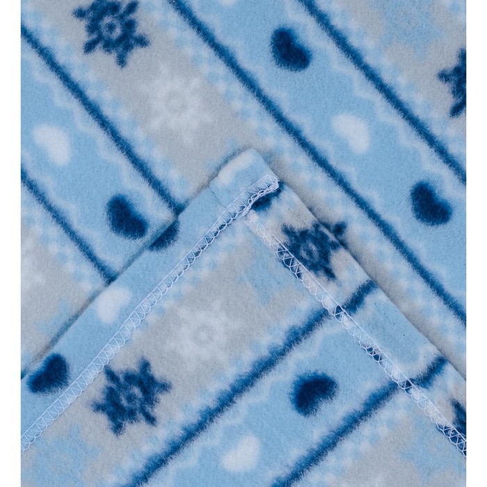 Плед Снежинка на голубом фоне 150х180см, флис 180г/м, полиэстер 100% 