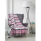 Плед шерстяной «Лондон», размер 140х200 см, белый/серый/розовый, рап 4 