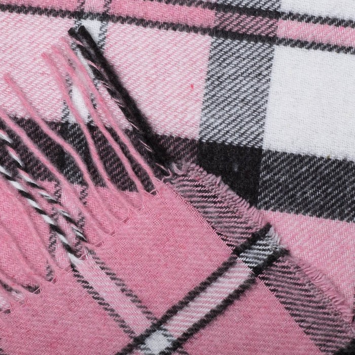 Плед шерстяной «Лондон», размер 140х200 см, белый/серый/розовый, рап 4 