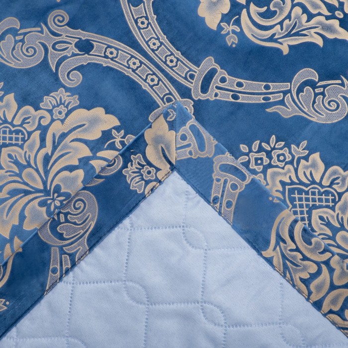 Покрывало Этель "Версаль" 240*210±3 см, цв.синий, 100% п/э 