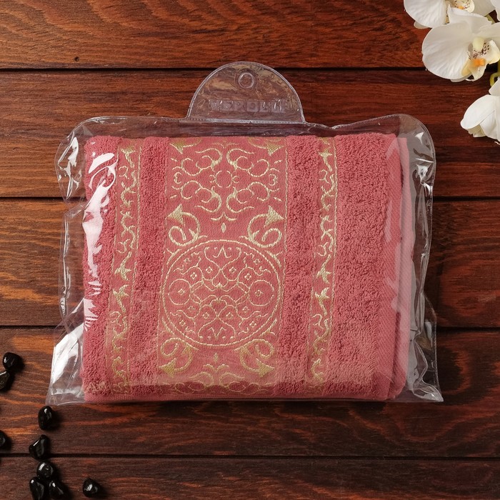 Полотенце махровое Sirma, 50х90 см, цвет темно-цвет розовый. 