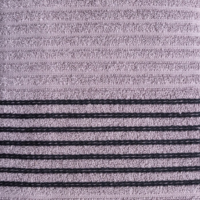 Полотенце махровое  "Полоса" 50х90 см, хлопок 100%, серый, 420 г/м2 